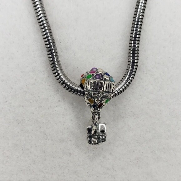 Pixar Up House Bracelet Charm 925 Silver Balloons "Adventure is out there" Love - Picture 5 of 6
